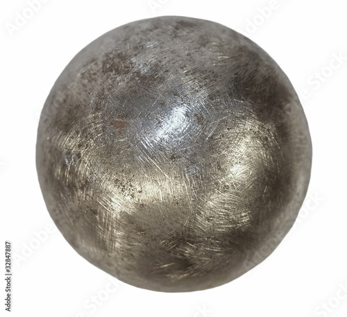 iron metal ball isolated on white background