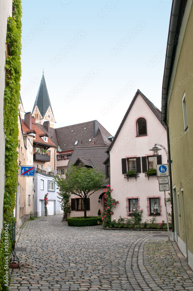 Small old town square, Bavaria, Germany