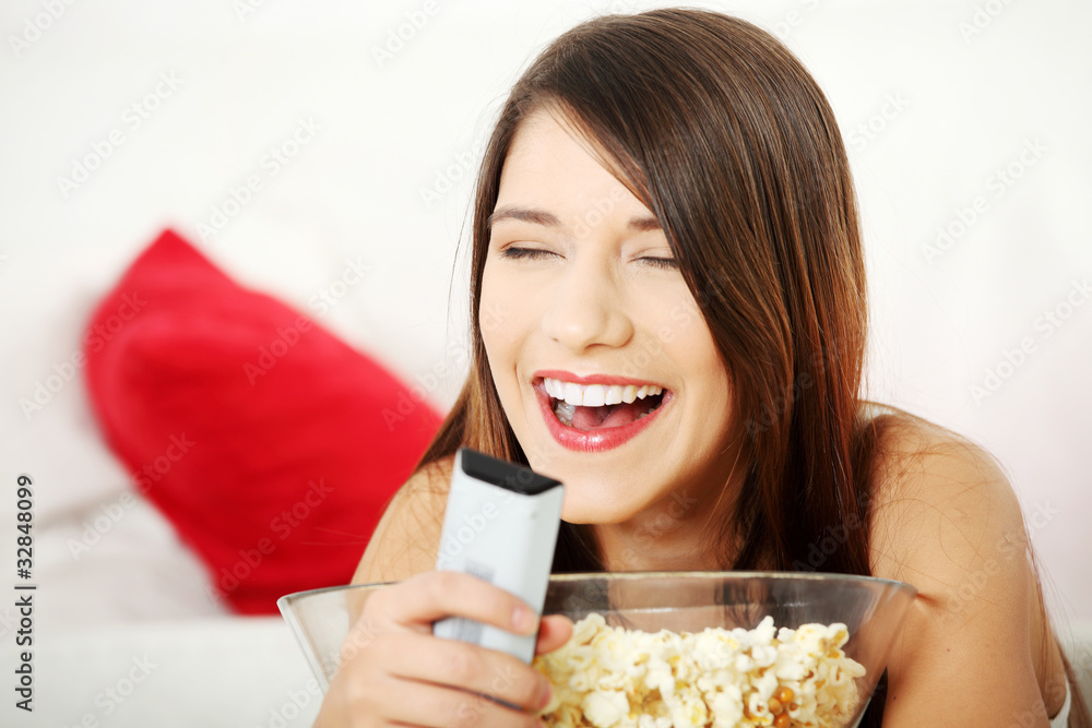 Girl watching movie Girl watching movie