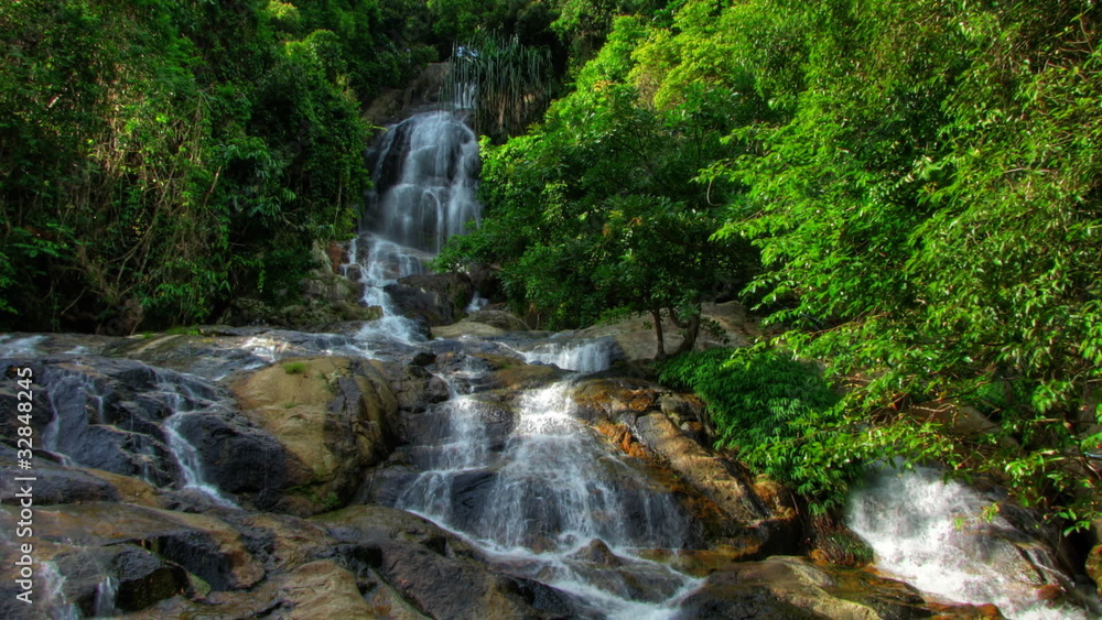 Tropical waterfall time lapse Tropical waterfall time lapse
