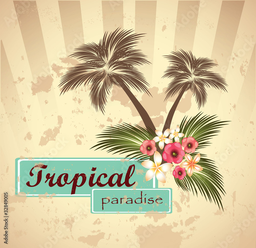 Tropical paradise.Vector illustration