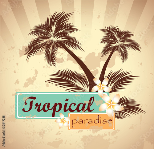 Tropical paradise.Vector illustration