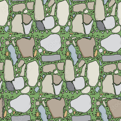 Seamless Flagstone in Grass