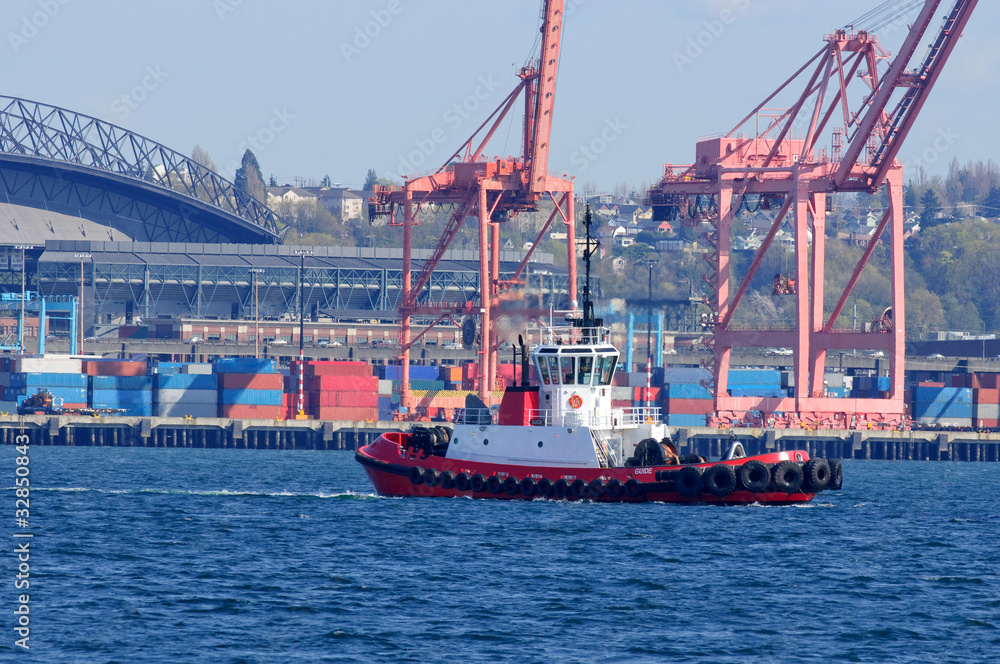 Busy tug boat Busy tug boat