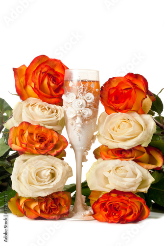 Champagne and roses