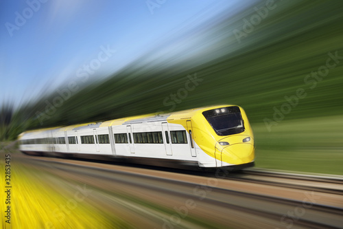 Fast train in motion