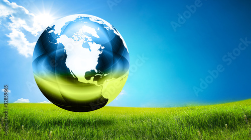 globe on grass