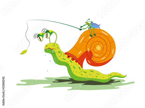 Snail and bug.
