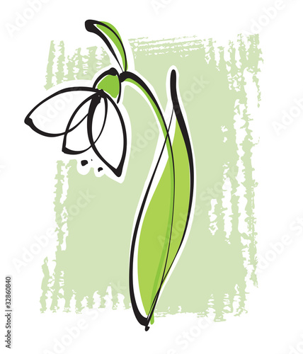 Snowdrop (simple freehand calligraphic drawing)