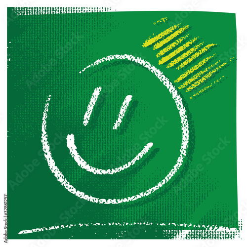 smiling face icon, artistic freehand drawing