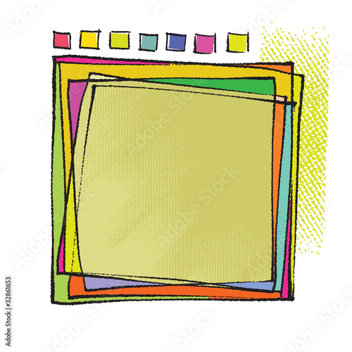 Artistic framing design (chalk technique, vector background)