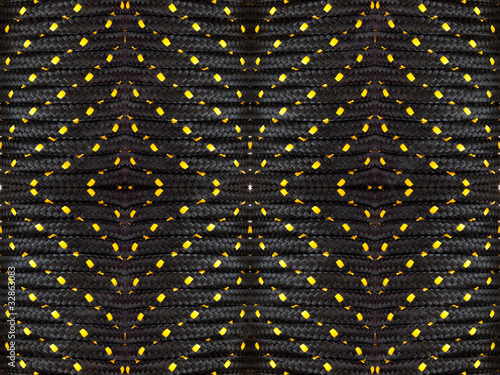 Abstract of hank of black rope background
