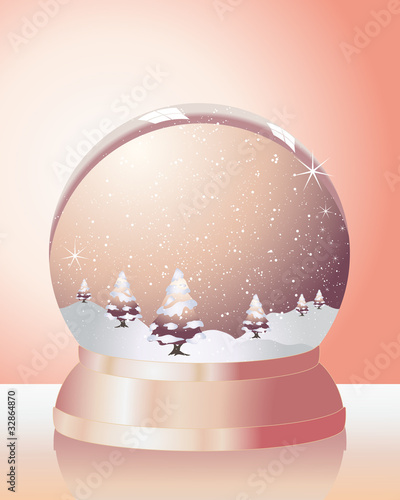 metallic snow dome