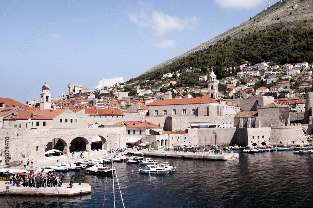 Port in the Walled City of Dubrovnic in Croatia Europe