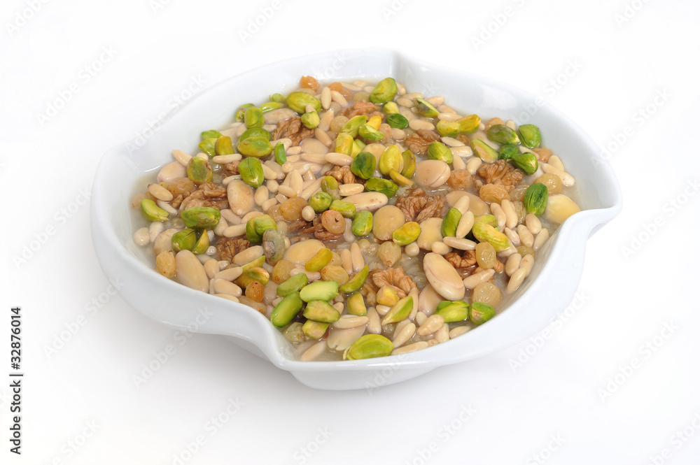 lebanese food of baked rice with nuts and pine (qamhia) lebanese food of baked rice with nuts and pine (qamhia)