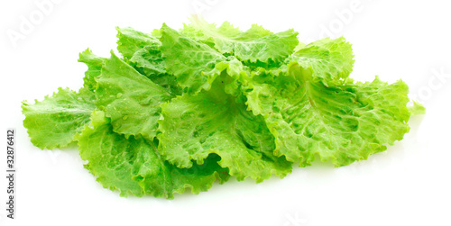 Salad leaves isolated on white