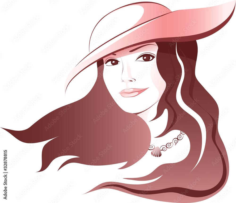 Beautiful woman in hat Beautiful woman in hat