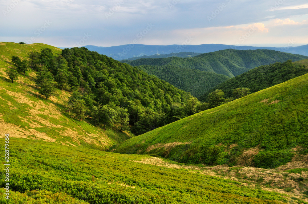 Borzhava ridge slopes in Carpathians