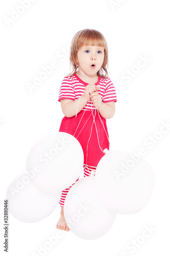 little girl with balloons © irinapiter
