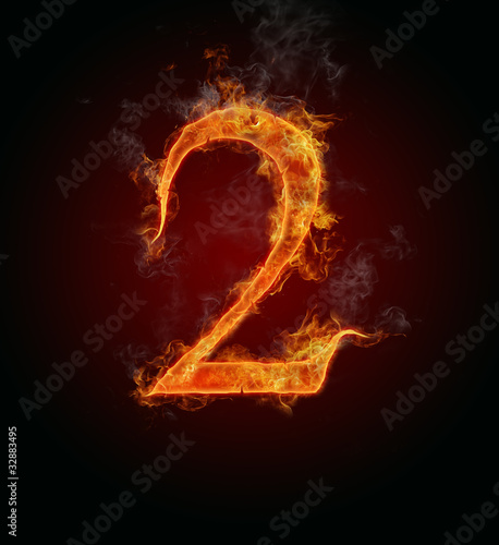 Burning fire number "2"