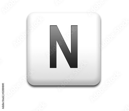 Free Download Boton cuadrado blanco letra N - GFXLoad