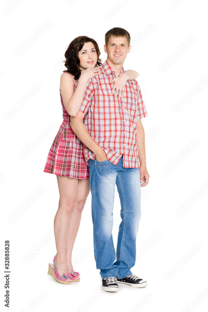 Happy girl hugging a guy Happy girl hugging a guy
