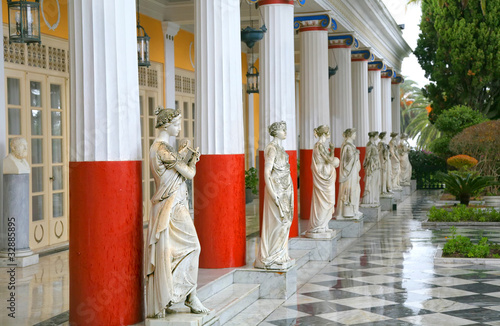 Classical statues at the Achillion Palace, Corfu photo