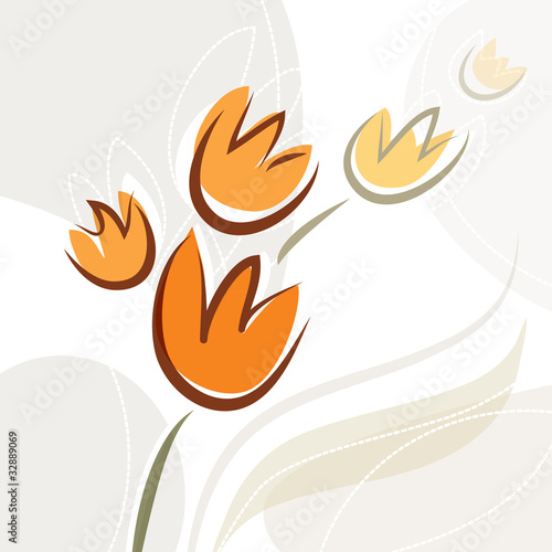 Fototapeta Naklejka Na Ścianę i Meble -  decorative tulip flower design