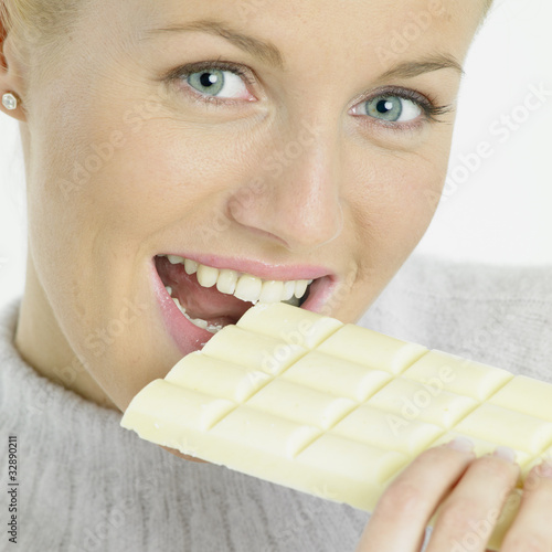 woman with white chocolate