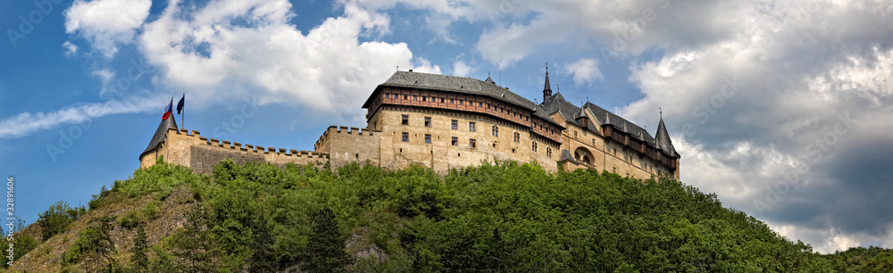 panoramic view of castle Karlstejn, Czech Republic
