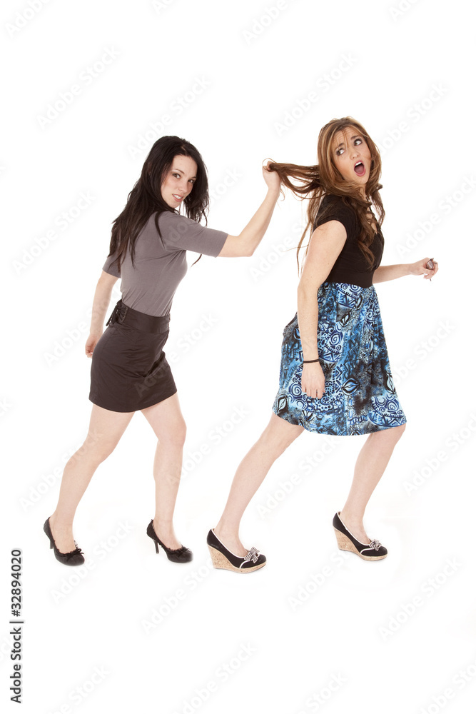 girl fight pull hair Stock Photo | Adobe Stock