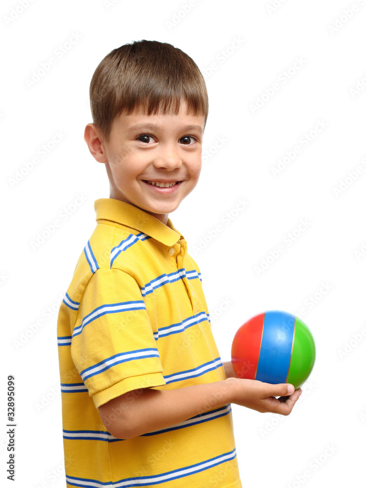 Child playing with colorful toy rubber ball Child playing with colorful toy rubber ball