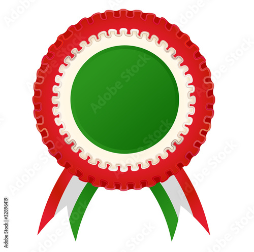 Award rosette with italian flag color