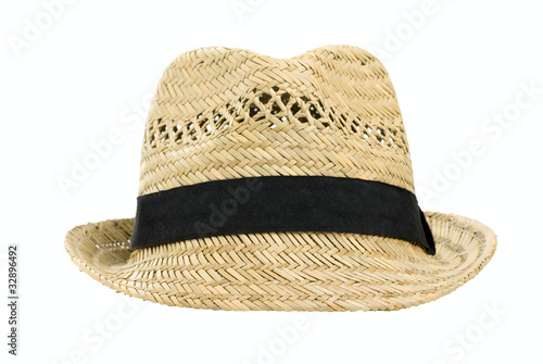 Straw hat, isolated on a white background