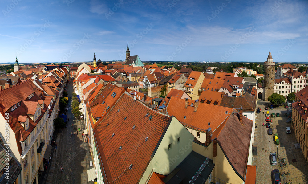 Bautzen city in Germany panorama