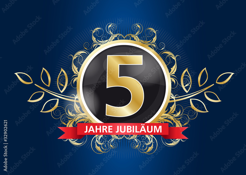 5 jahre Jubiläum Stock-Vektorgrafik | Adobe Stock