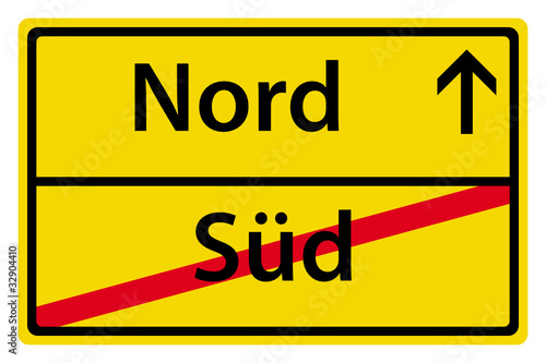 Nord Süd Schild
