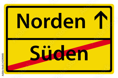 Norden Süden Schild