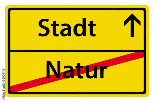 Stadt - Natur Schild