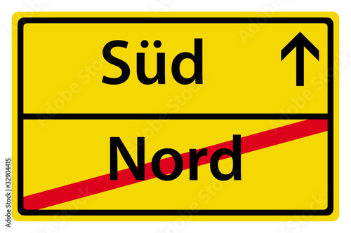 Süd Nord Schild