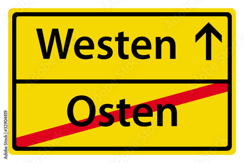 Westen Osten Schild