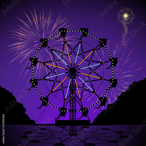 Ferris wheel at night