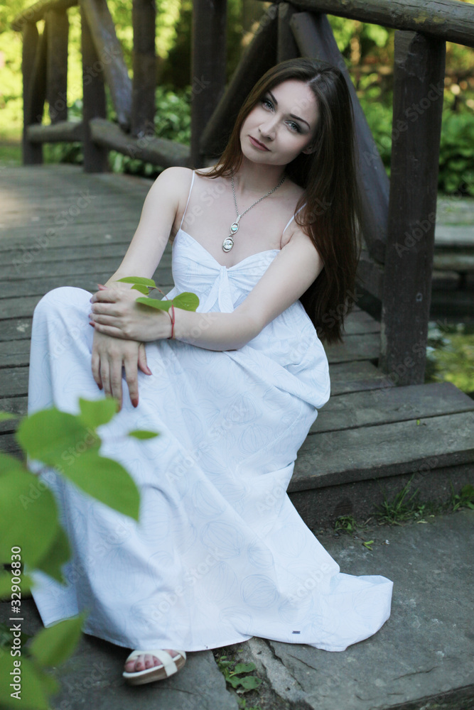 Yong pretty woman in park