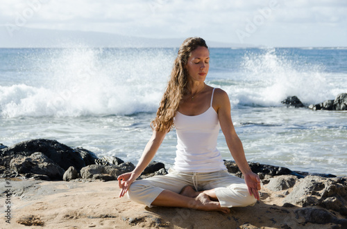 Meditating by the Ocean