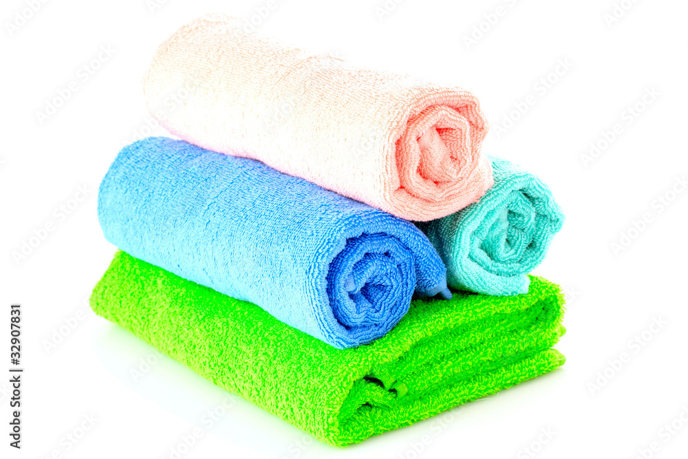 Few towels isolated on white Few towels isolated on white