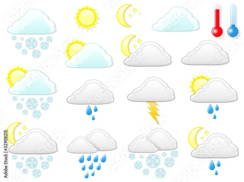 Meteo Tempo Simboli Icone-Weather Symbols and Icons
