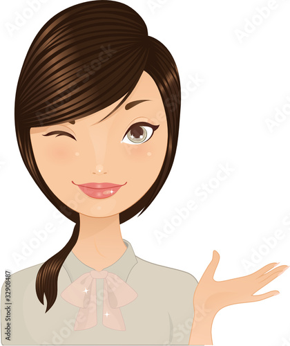 Secretary winking