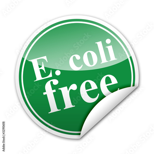 Vászonkép Pegatina E. coli free con reborde