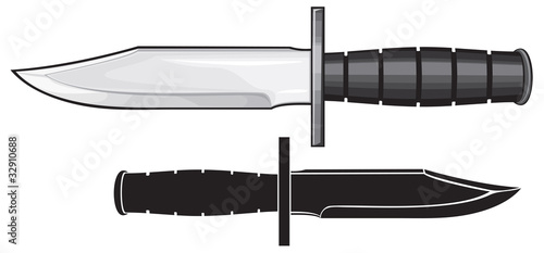 Leinwand Poster military knife vector illustration
