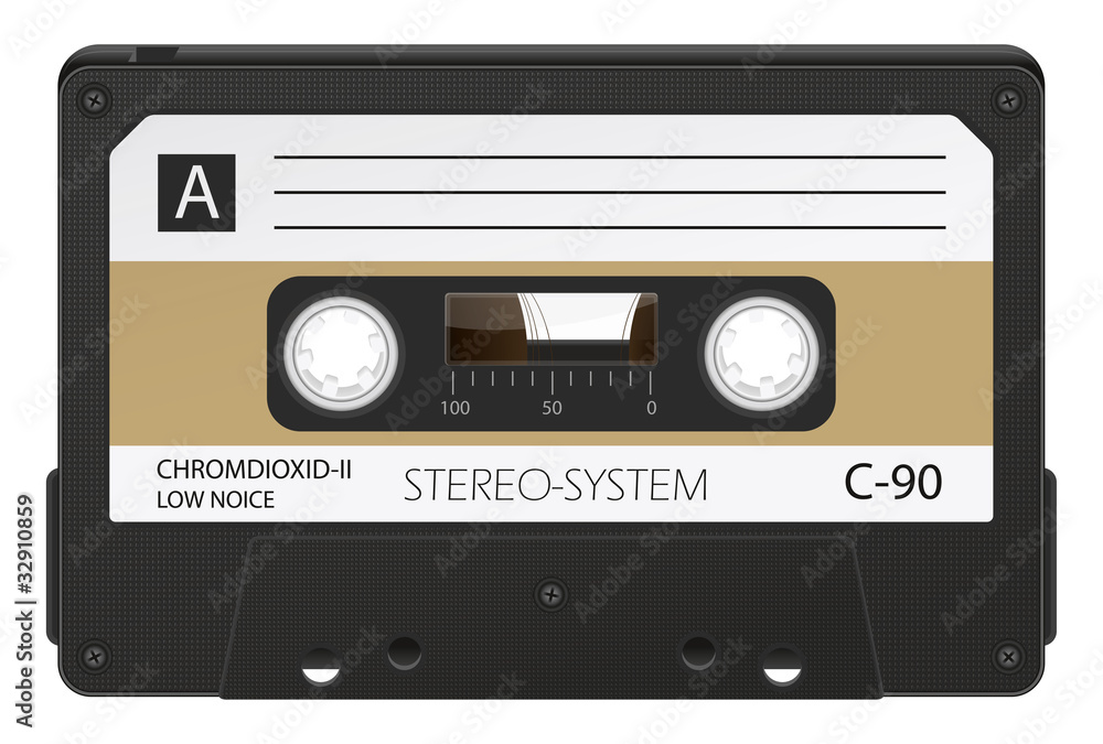 Fototapeta premium Audiokassette, Tonkassette, Musikkassette, Retro, 80er